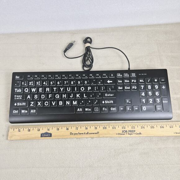 Large Print Backlit Keyboard, Wired USB Lighted Computer Keyboard - Picture 3 of 12